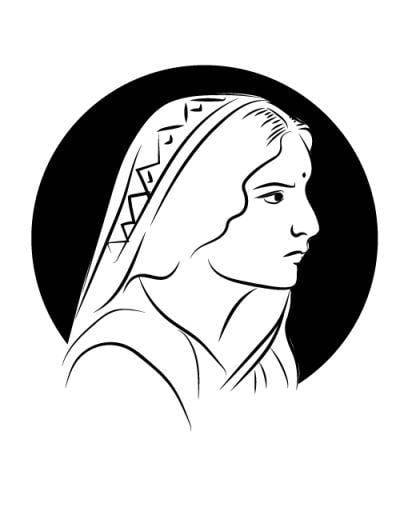 Illustration of Vijaya Lakshmi Pandit's headshot